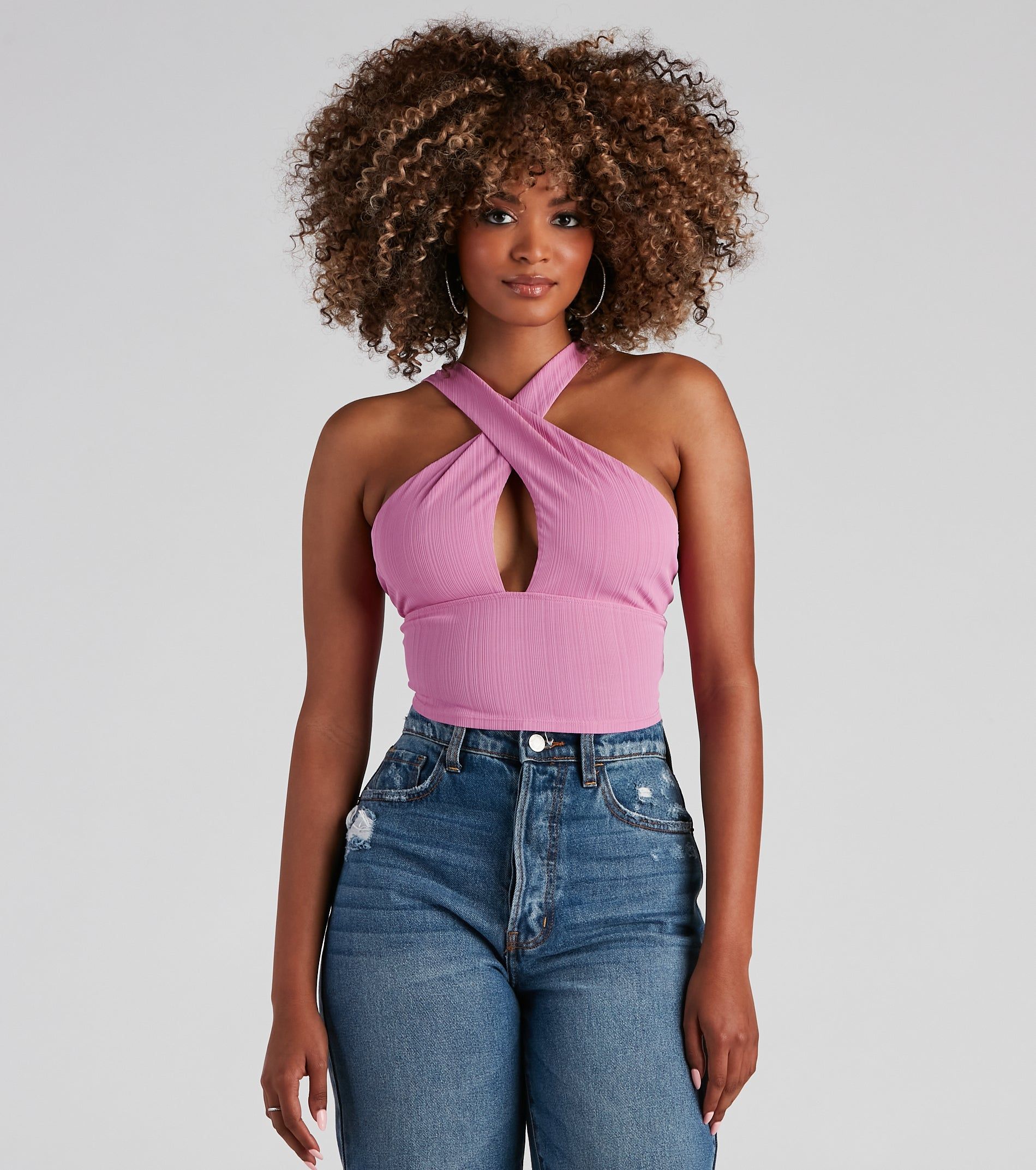 Skip A Beat Criss Cross Halter Top sold by Windsor product image thumbnail 5