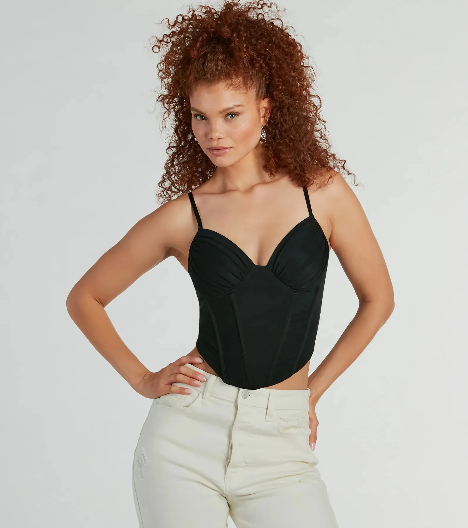 Sultry Perfection Mesh Cropped Bustier Top sold by Windsor product image thumbnail 5