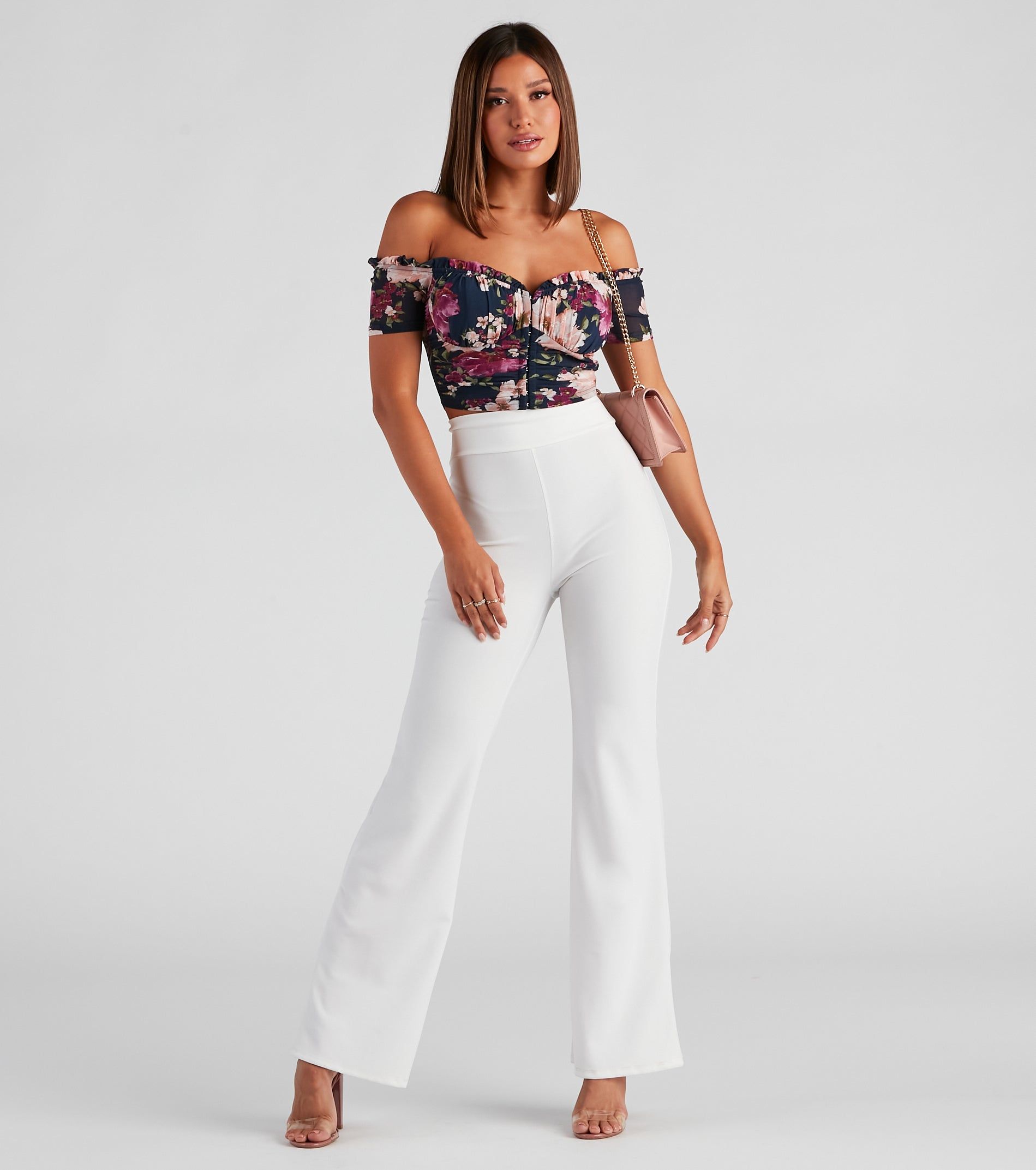 Floral Blooms Mesh Crop Bustier sold by Windsor product image thumbnail 3