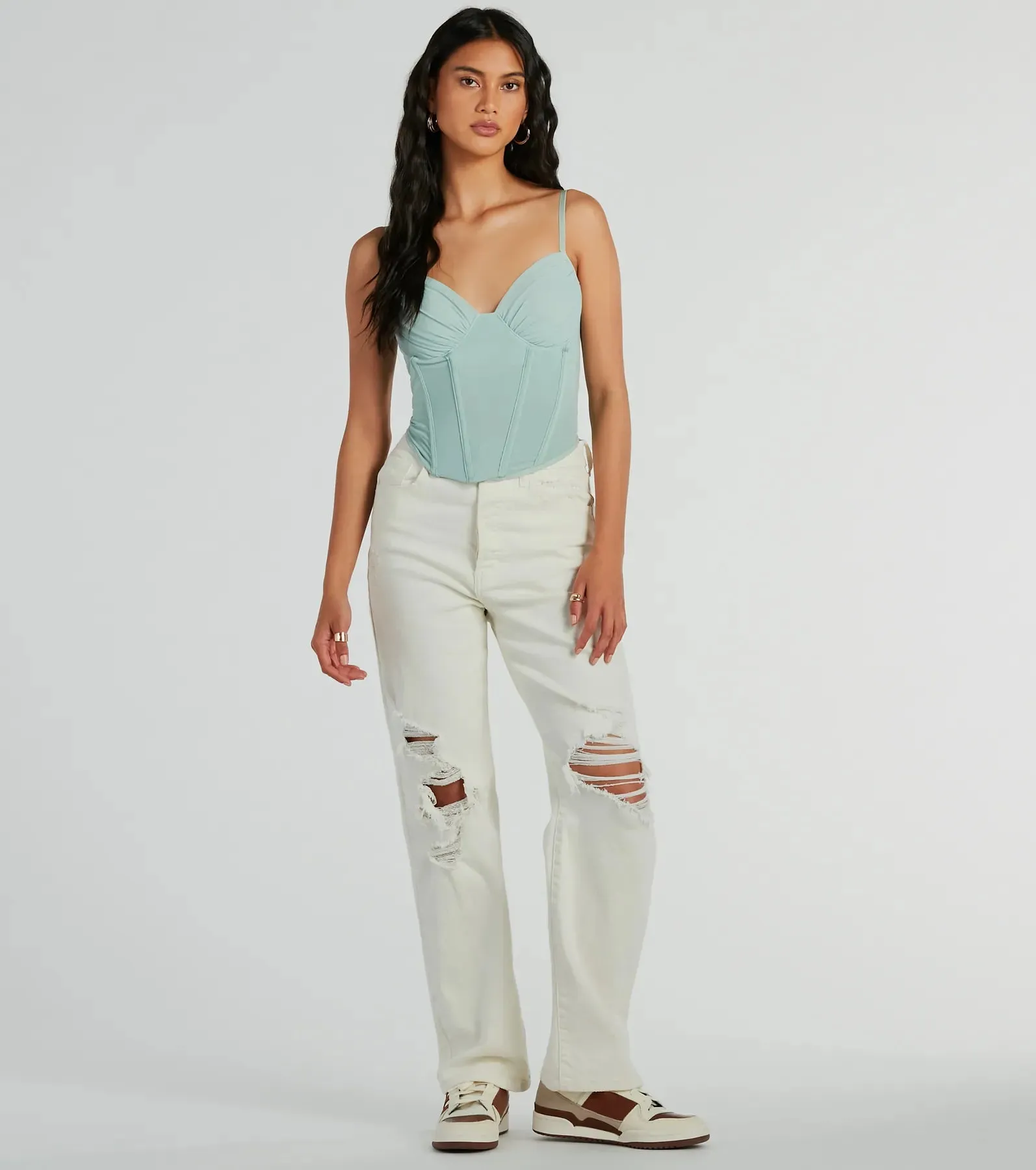 Sultry Perfection Mesh Cropped Bustier Top sold by Windsor product image thumbnail 3