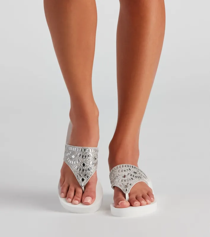 Standout In Glam Thong Wedge Sandals sold by Windsor