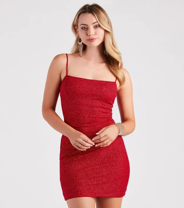 PLACEHOLDER - Key To Sparkle Glitter Mini Dress sold by Windsor