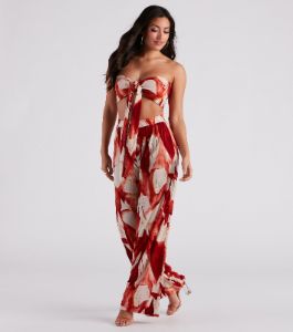 Island Time Floral Cropped Tube Top sold by Windsor