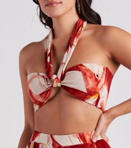 Island Time Floral Cropped Tube Top sold by Windsor