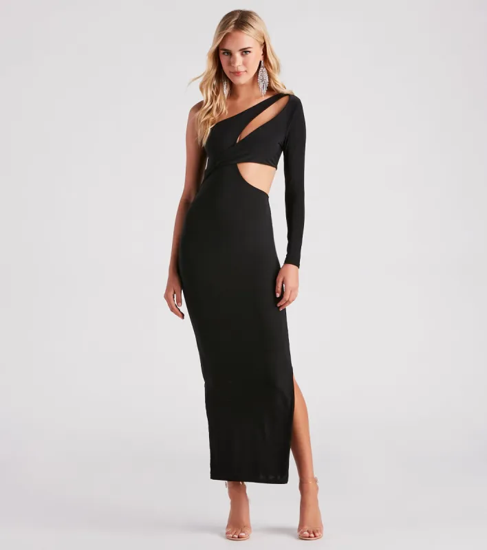 Dream Of Me Long Sleeve Cutout Maxi Dress sold by Windsor