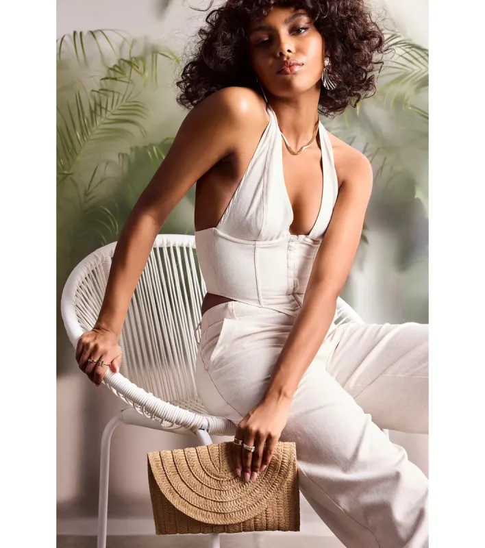 Stylish Day Out Straw Clutch Purse sold by Windsor