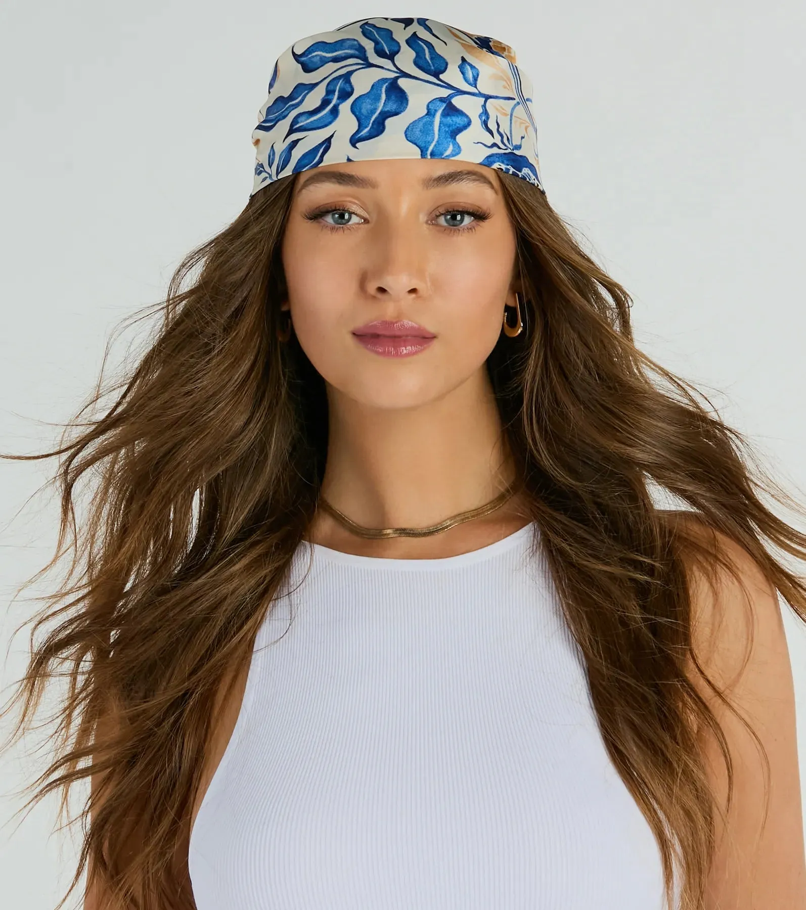 Radiant Accent Floral Boho Satin Scarf sold by Windsor product image thumbnail 2