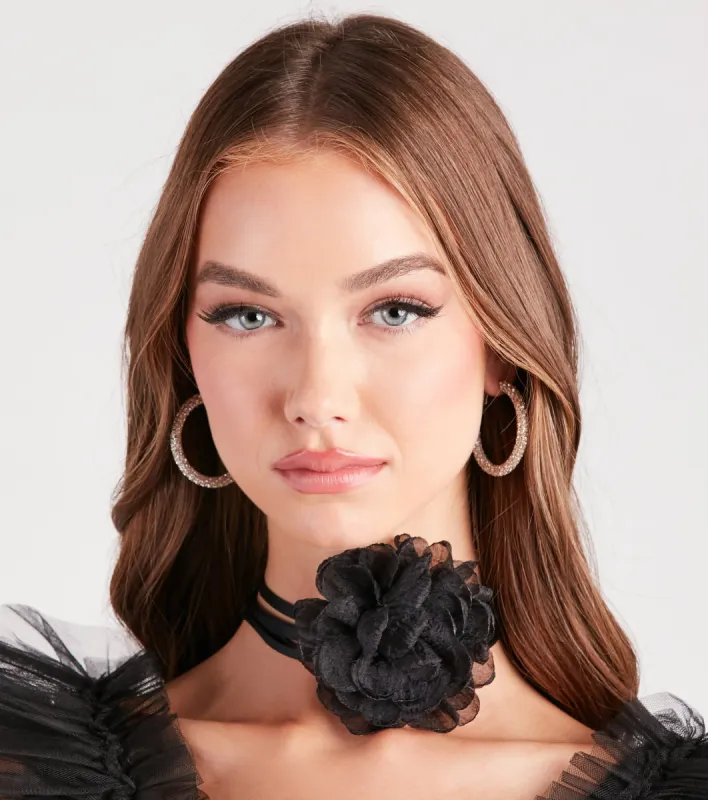 Serving Chic Style Rosette Flower Choker Necklace sold by Windsor