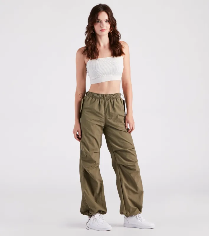 CLEARANCE - Cool Meter Mid-Rise Parachute Cargo Pants sold by Windsor