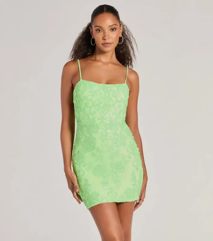 Tegan Cutout Bodycon Sequin Mini Dress sold by Windsor