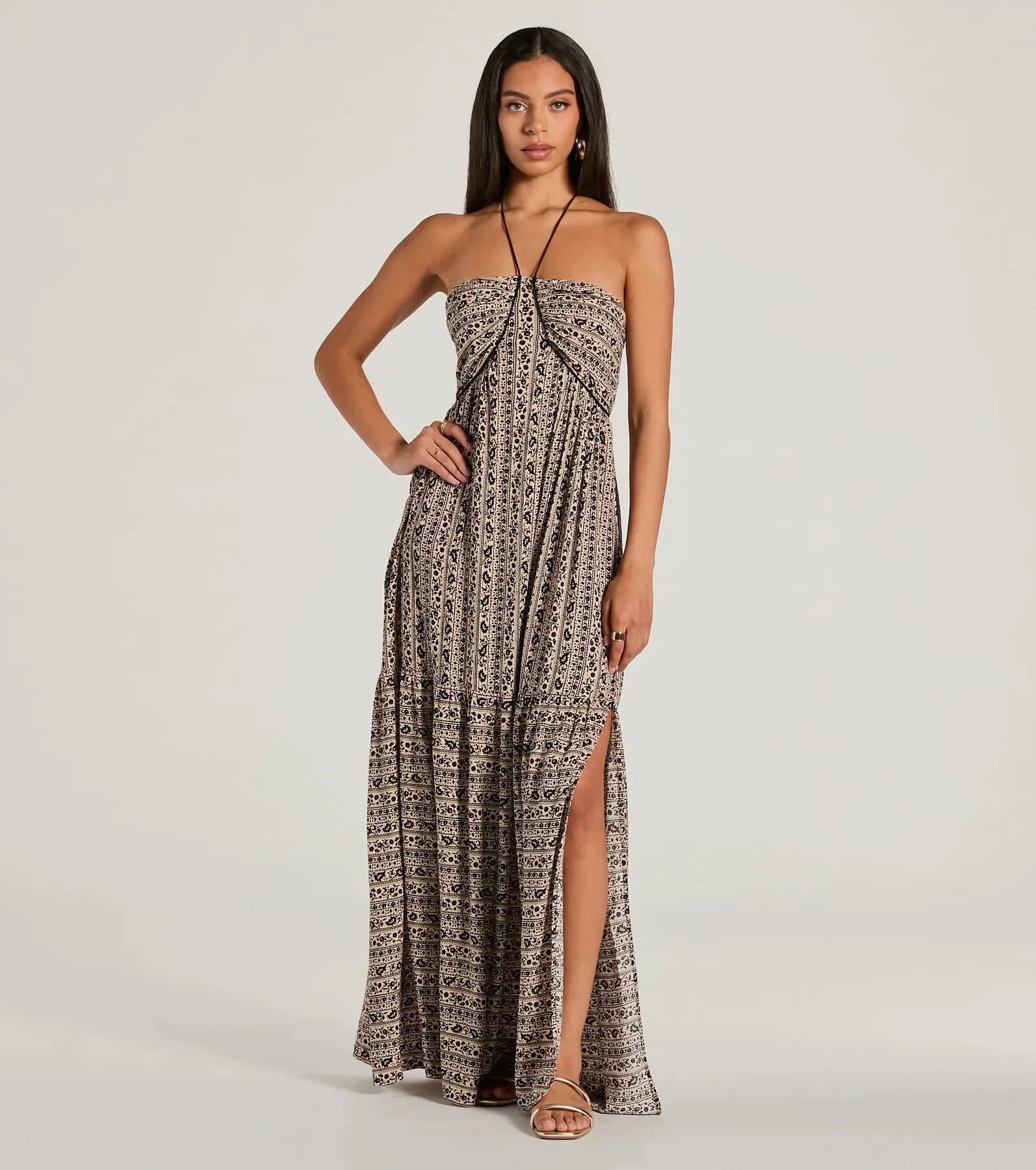 Desert Princess Halter Maxi Dress With Pockets sold by Windsor product image thumbnail 5