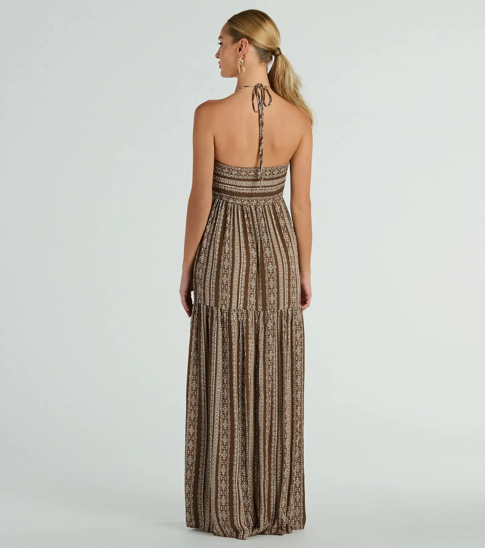 Desert Princess Halter Maxi Dress With Pockets sold by Windsor product image thumbnail 2