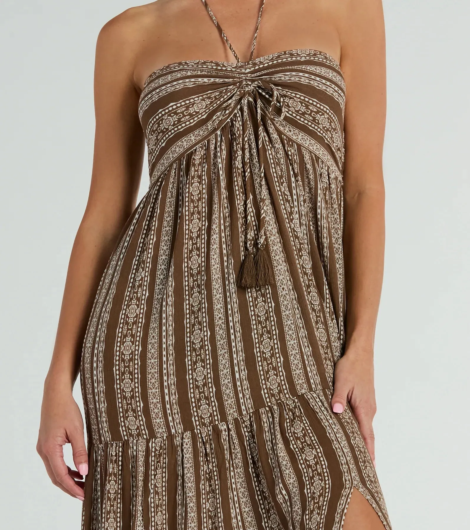 Desert Princess Halter Maxi Dress With Pockets sold by Windsor product image thumbnail 3