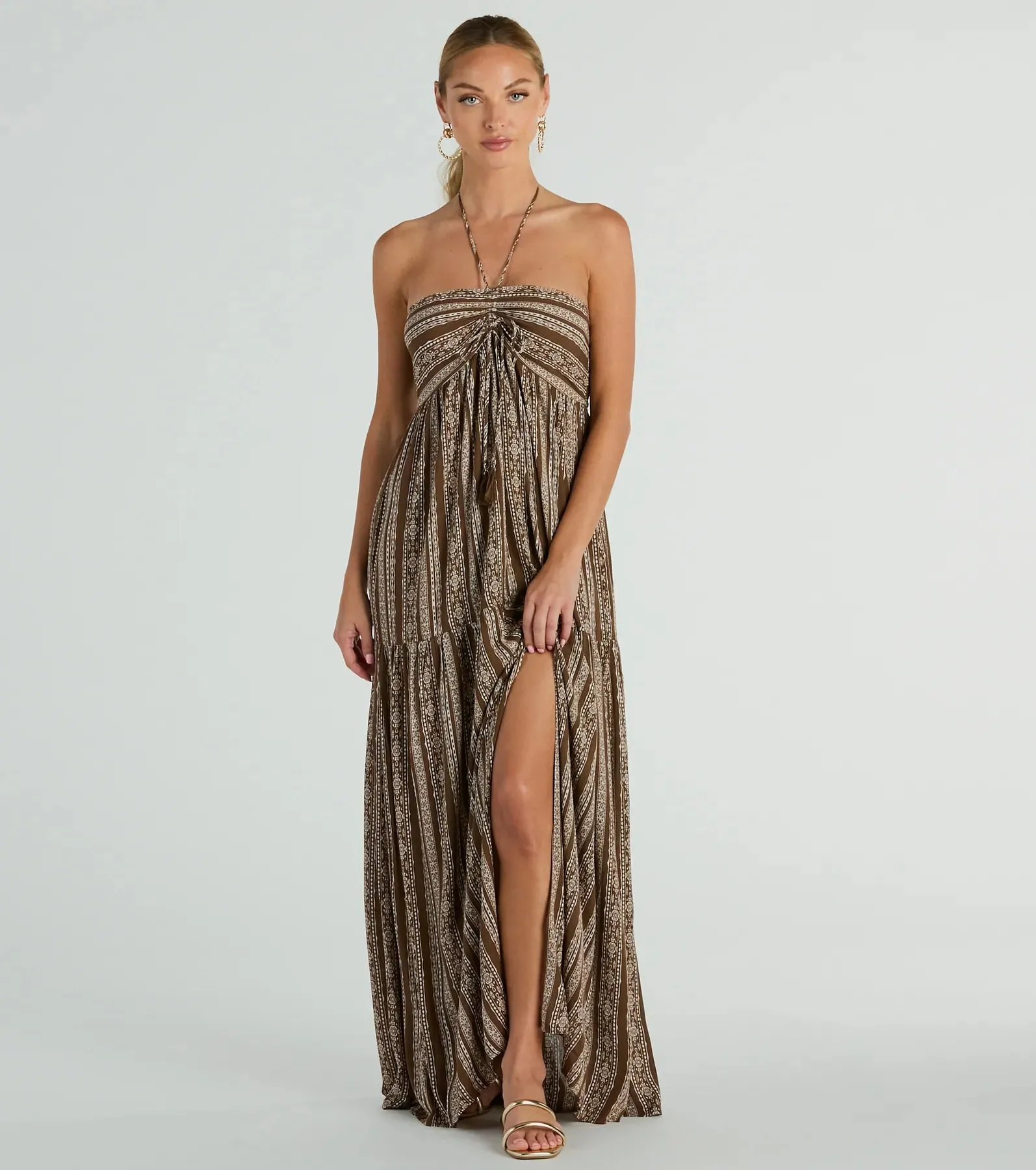 Desert Princess Halter Maxi Dress With Pockets sold by Windsor