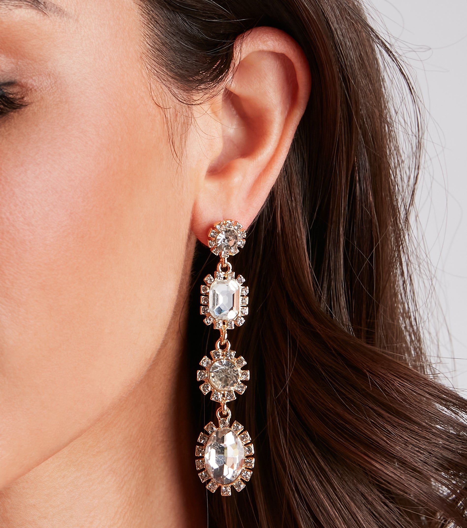 Clear Gems Statement Earrings sold by Windsor product image thumbnail 2