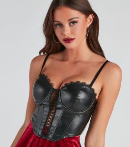 Lil Red PU Halloween Corset sold by Windsor