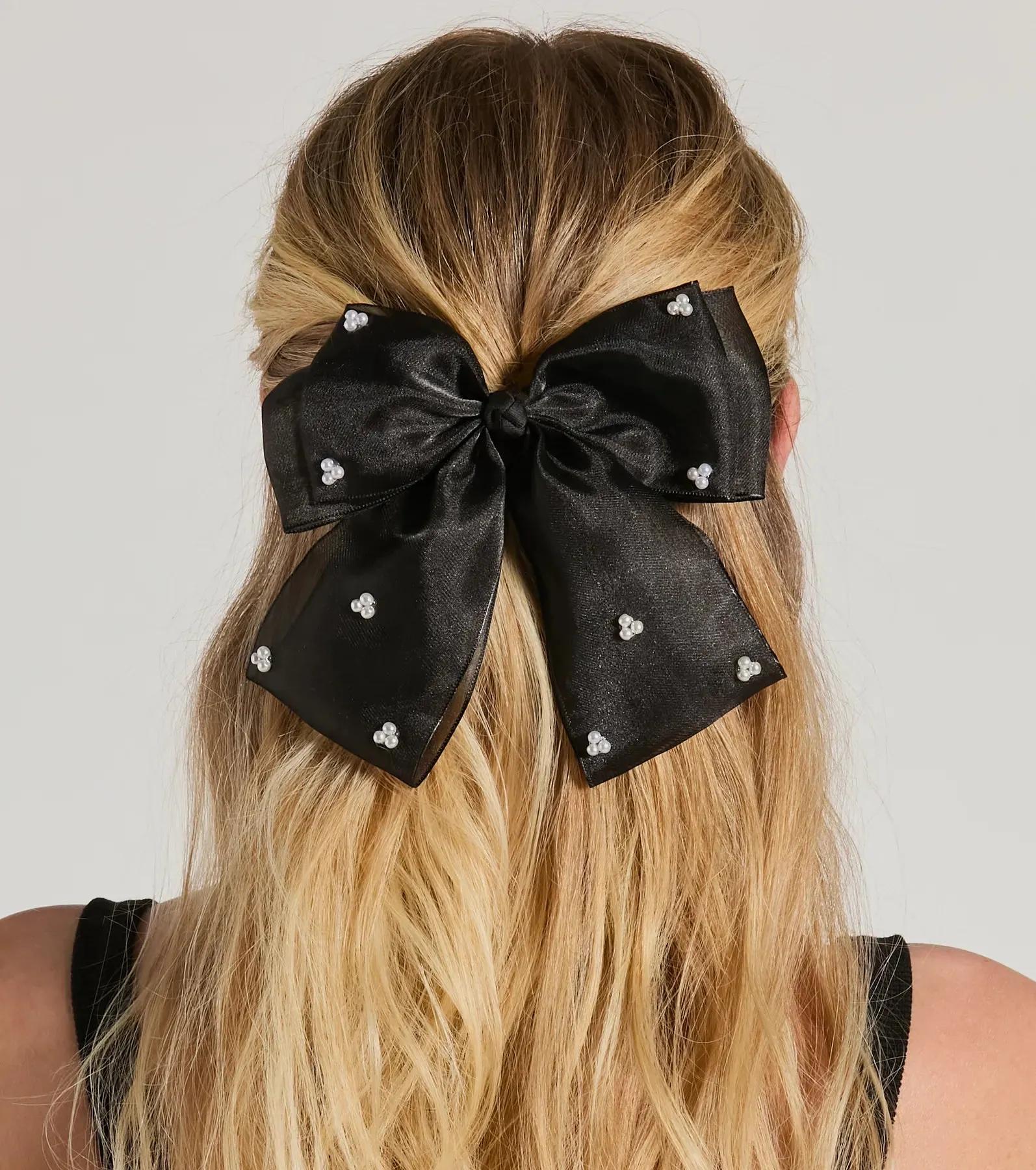 Feminine Charm Pearl Detail Hair Bow Barrette sold by Windsor product image thumbnail 2