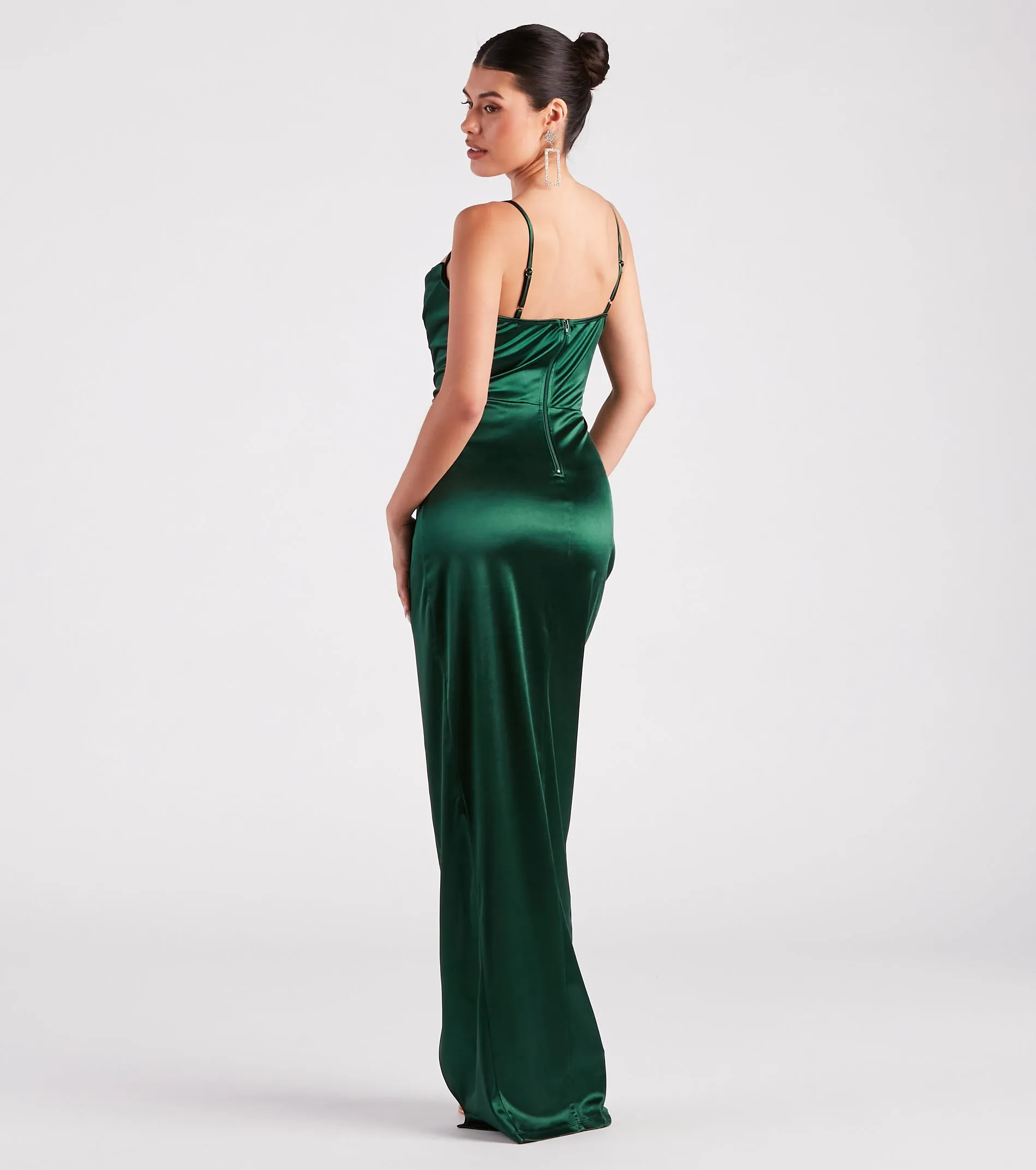 Julie Formal Satin Cowl Neck Wrap Dress sold by Windsor product image thumbnail 2