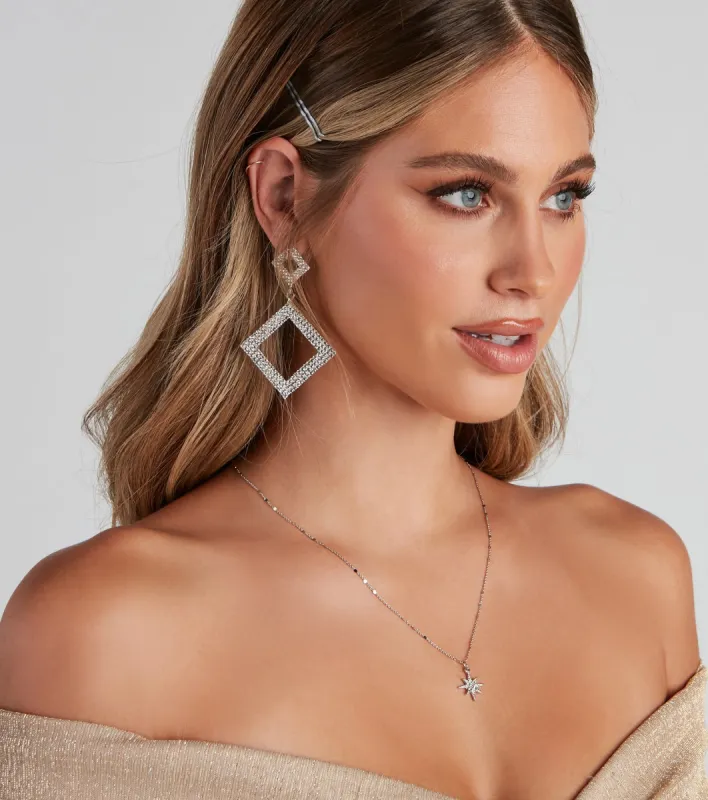 Dare To Dream Rhinestone Earrings sold by Windsor