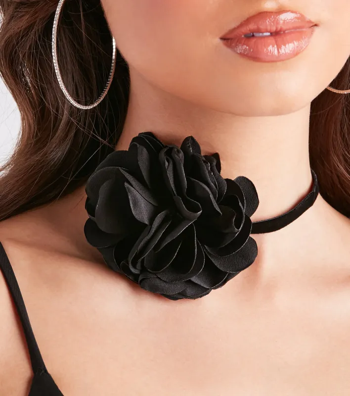 Trendsetter Status Rosette Velvet Choker Necklace sold by Windsor