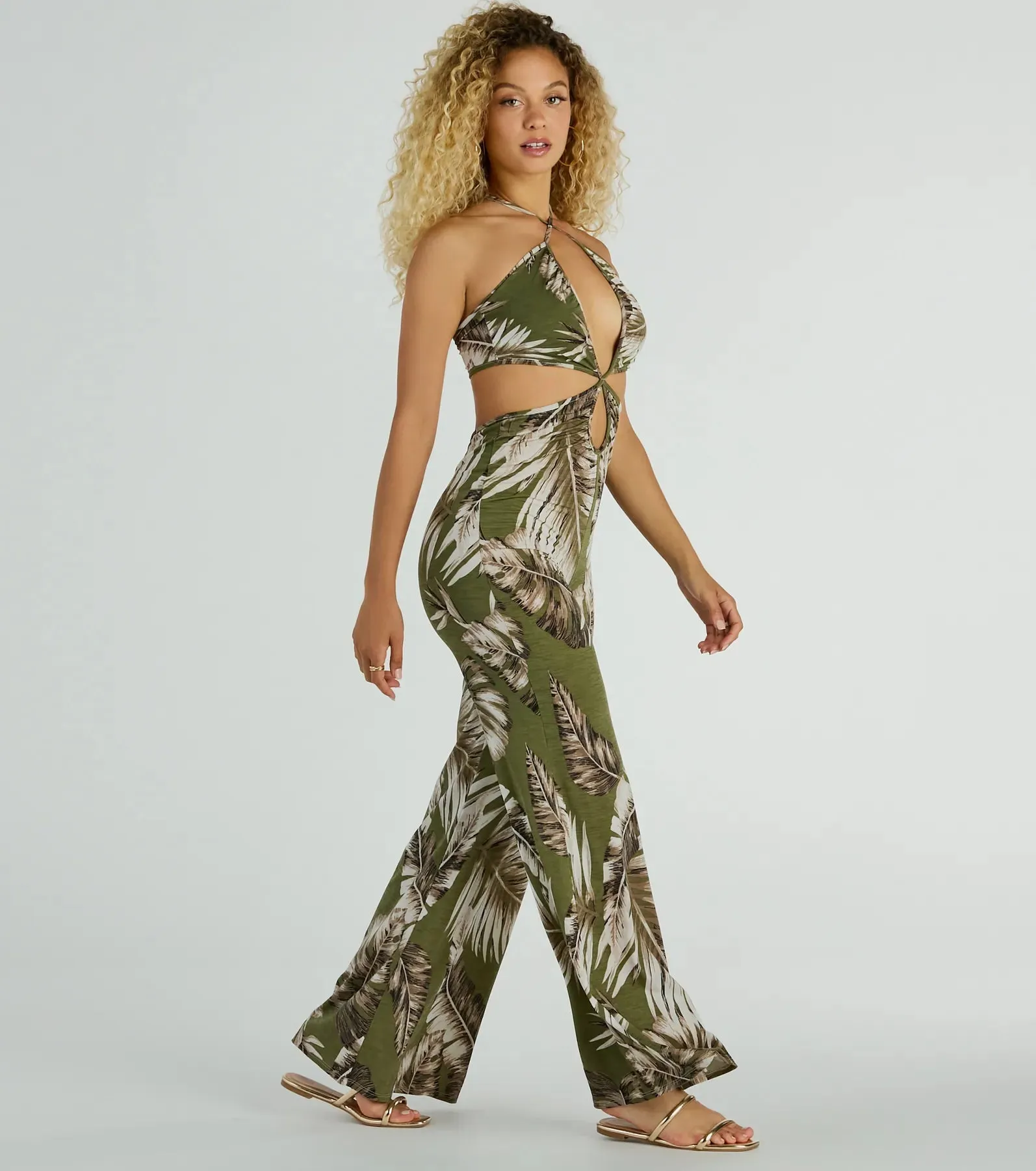 Paradise Awaits Cutout Tropical Knit Jumpsuit sold by Windsor product image thumbnail 4