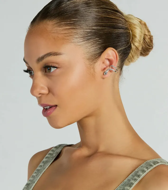 Enchanting Serpentine Snake Rhinestone Earrings sold by Windsor