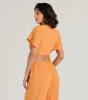 Flirty Match Short Sleeve Tie-Front Top sold by Windsor