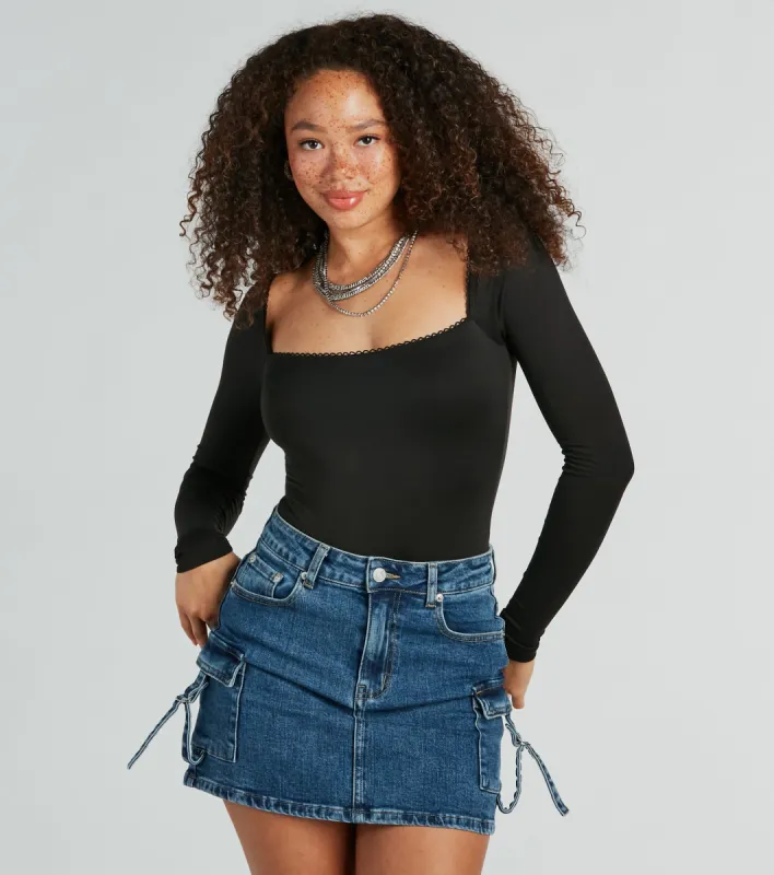 New Fave Square Neck Long Sleeve Bodysuit sold by Windsor