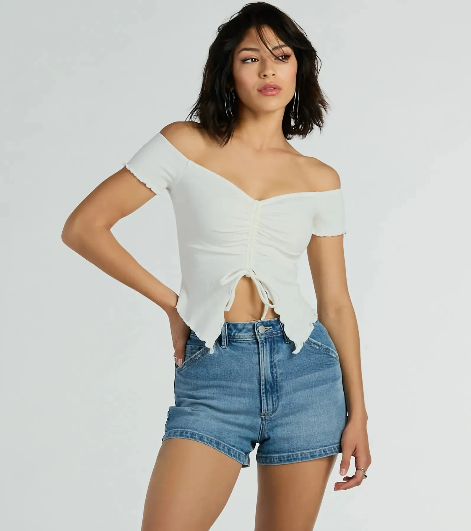 CLEARANCE - Heat Wave Off-The-Shoulder Crop Top sold by Windsor