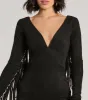 Country Babe Long Sleeve Fringe Faux Suede Romper sold by Windsor