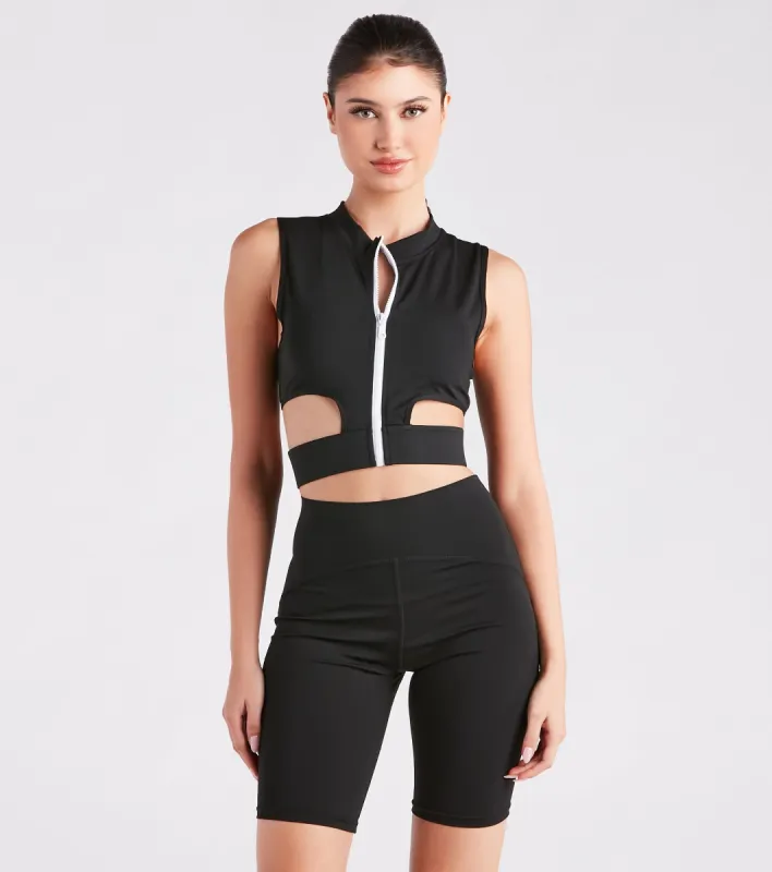 Take On The Day Zip-Front Active Top sold by Windsor