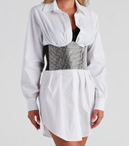 Edgy-Glam Rhinestone Corset Belt sold by Windsor