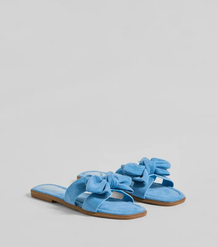 Tie The Knot Bow Strap Flat Sandals sold by Windsor