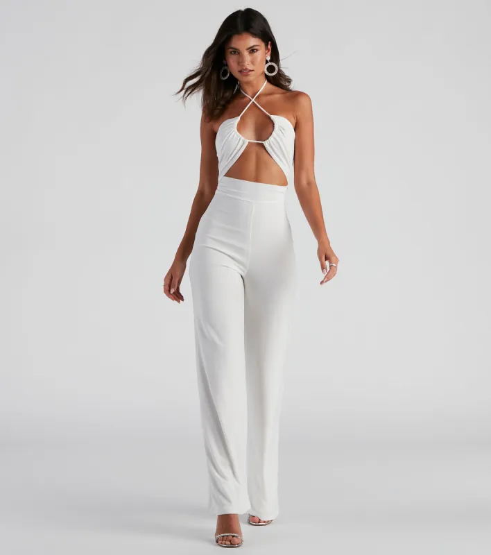 CLEARANCE - Sleek And Sultry Halter Jumpsuit sold by Windsor