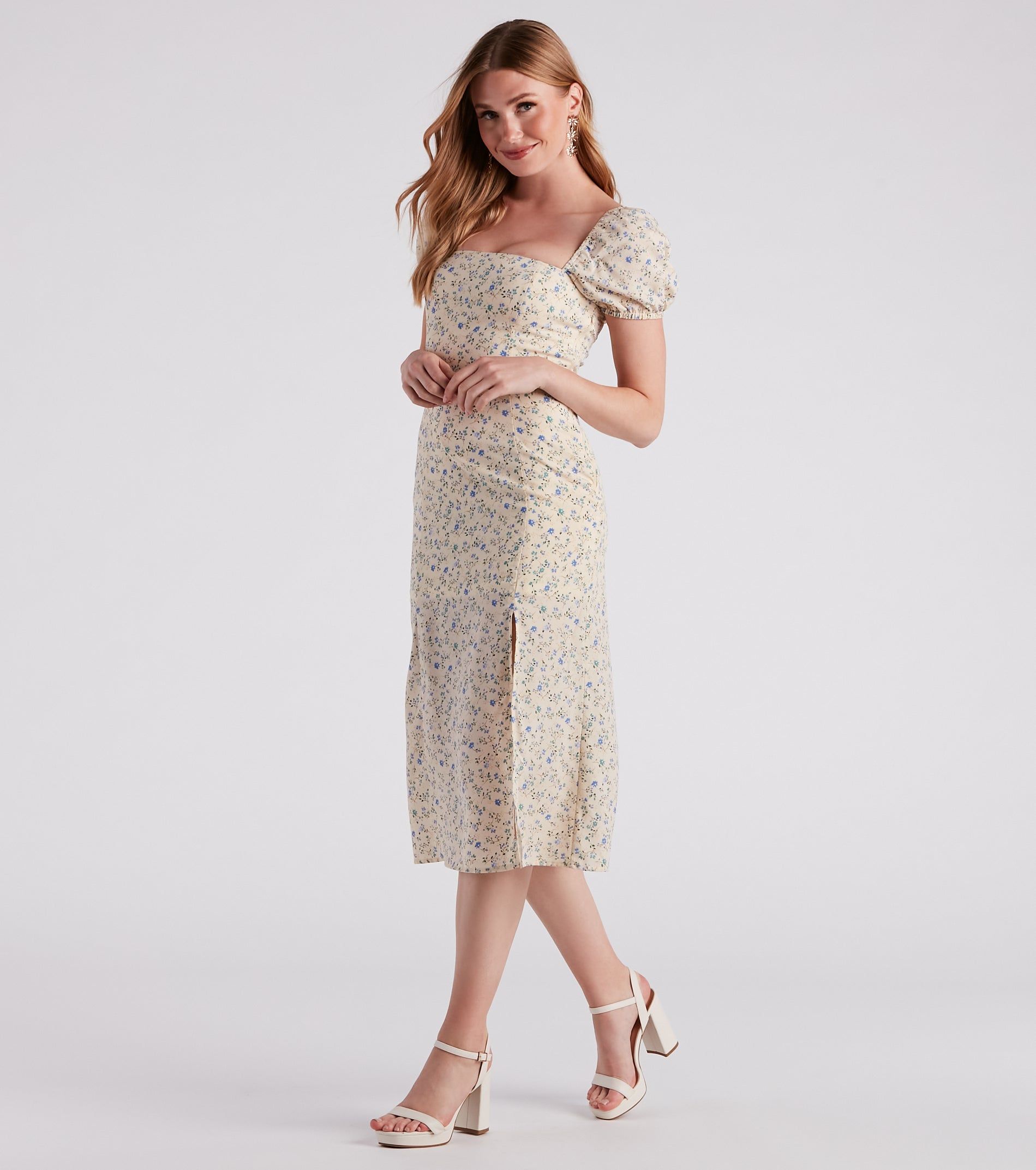 Spring Stroll Ditsy Floral Midi Dress sold by Windsor product image thumbnail 3