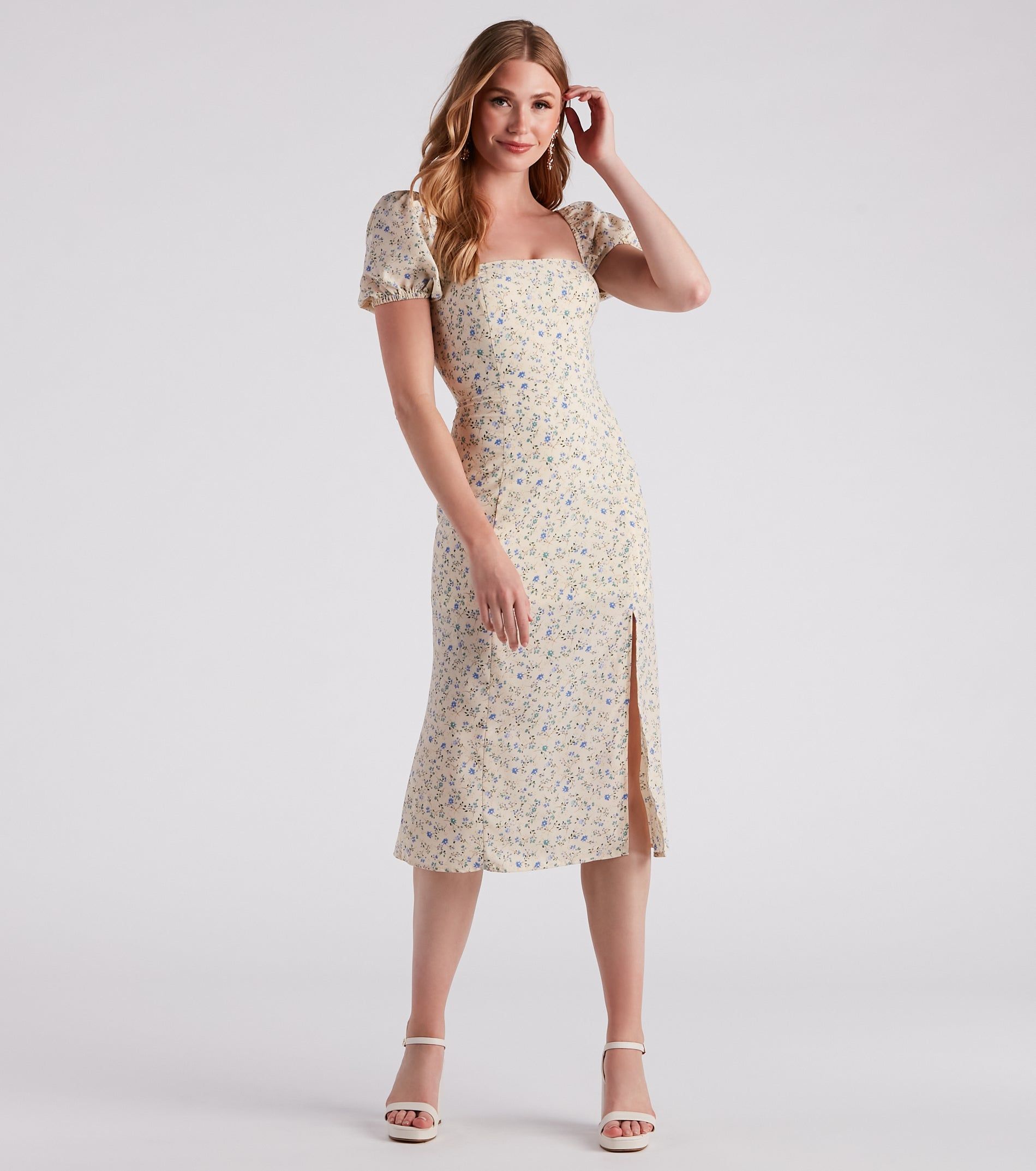 Spring Stroll Ditsy Floral Midi Dress sold by Windsor