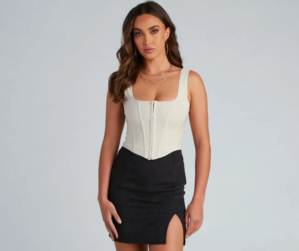 CLEARANCE - Hook and Eye Corset Crop Top sold by Windsor