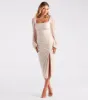 Skylar Formal Glitter Long Sleeve Midi Dress sold by Windsor