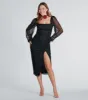 Skylar Formal Glitter Long Sleeve Midi Dress sold by Windsor