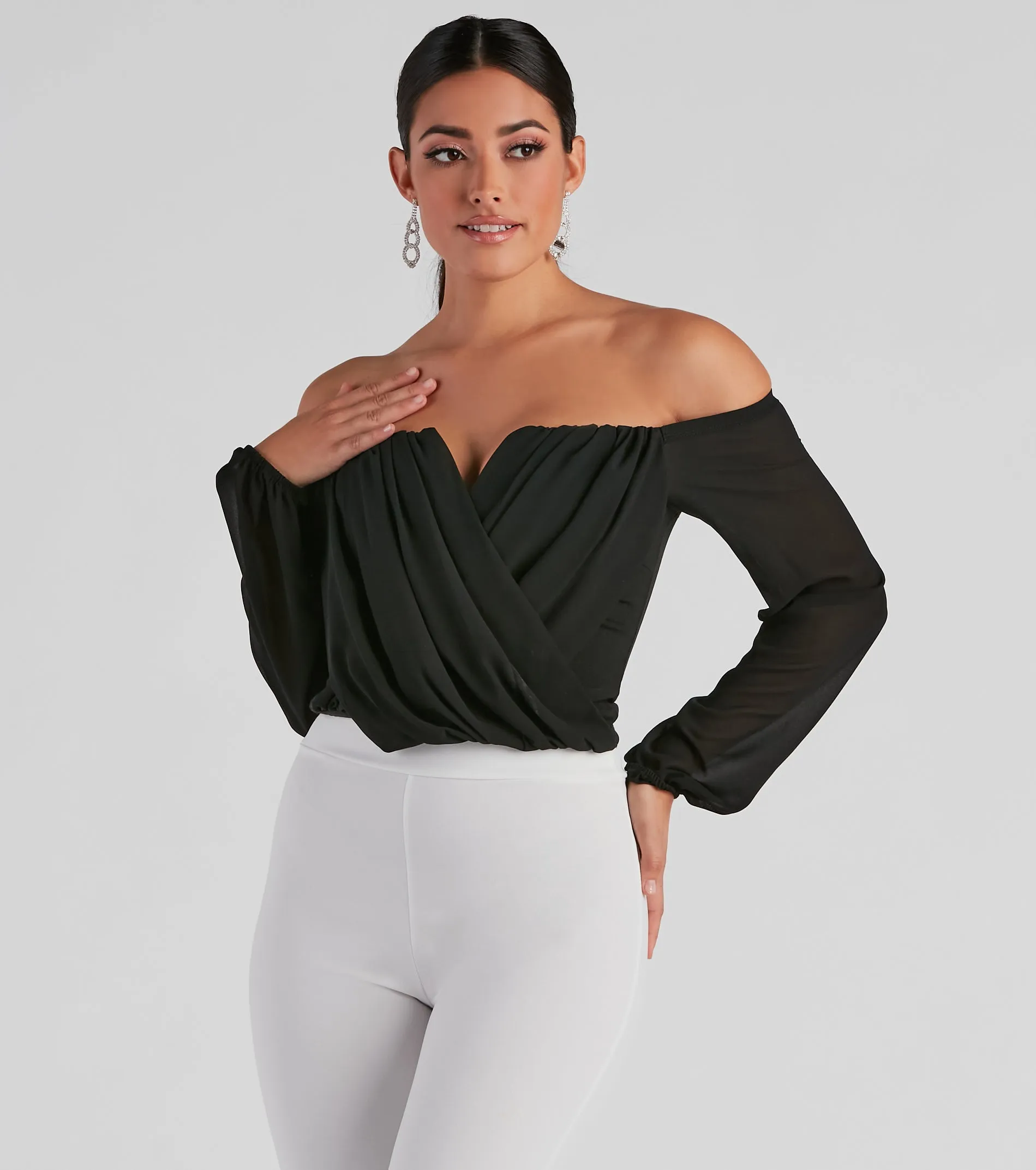 CLEARANCE - Sophisticated In Chiffon Strapless Top sold by Windsor