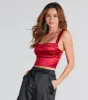 CLEARANCE - Sleek Stunner Ruched Satin Crop Top sold by Windsor