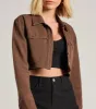 Popular Cutie Long Sleeve Crop Denim Shacket sold by Windsor