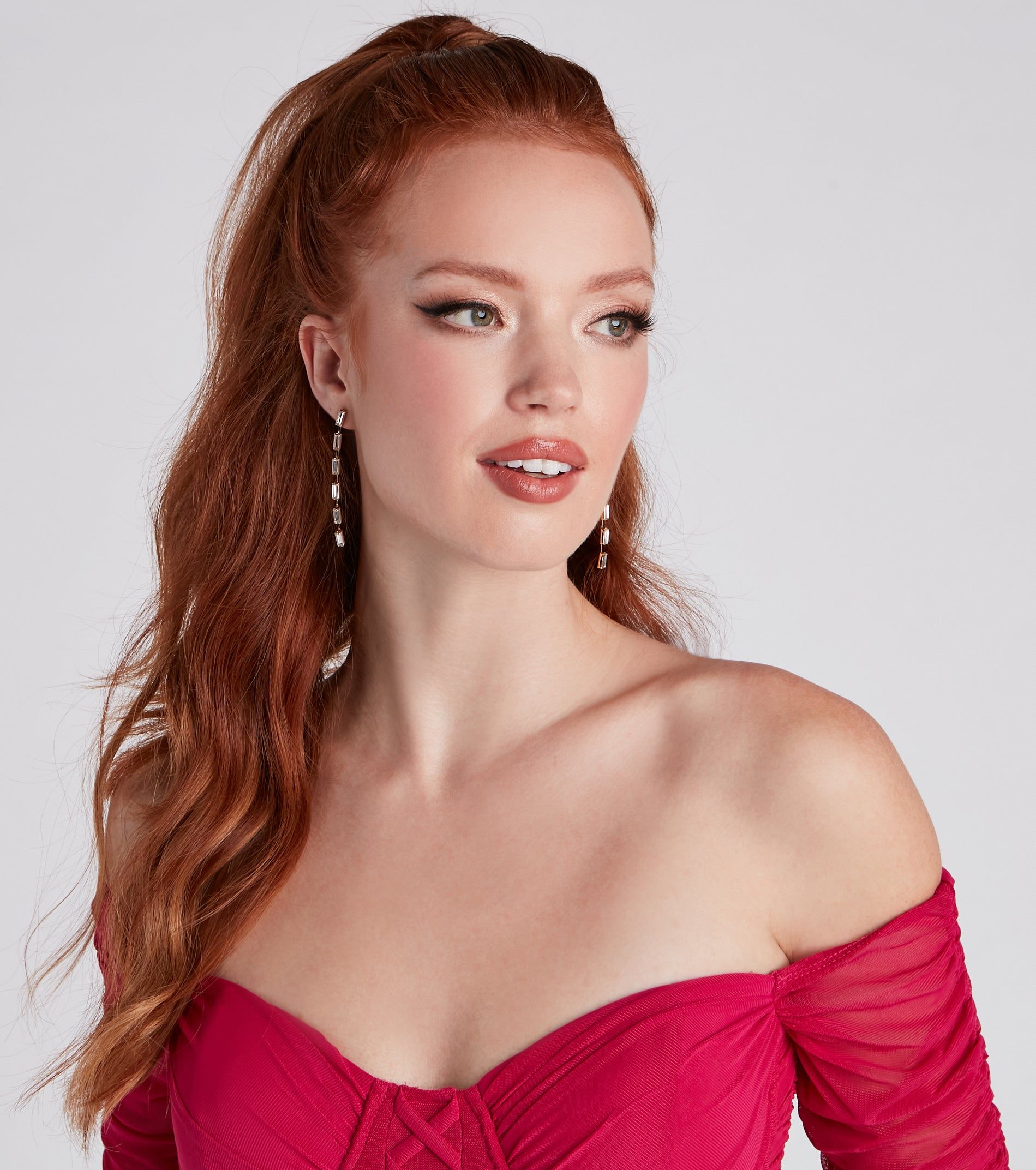 Chic Shine Rhinestone Stud And Duster Earrings Set sold by Windsor product image thumbnail 2