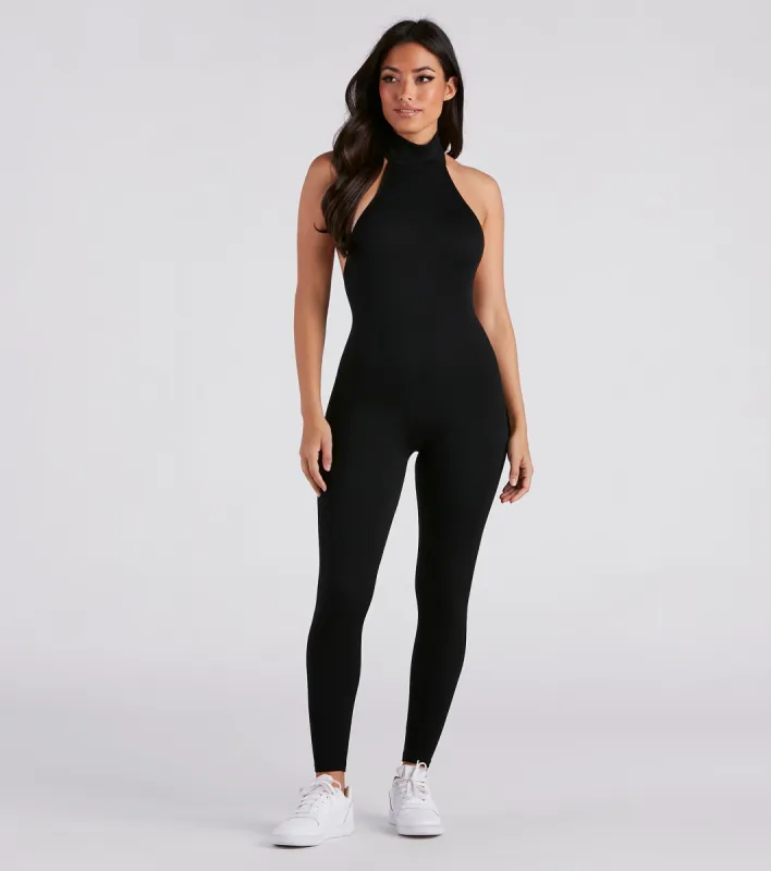 Chic And Seamless Mock Neck Catsuit sold by Windsor