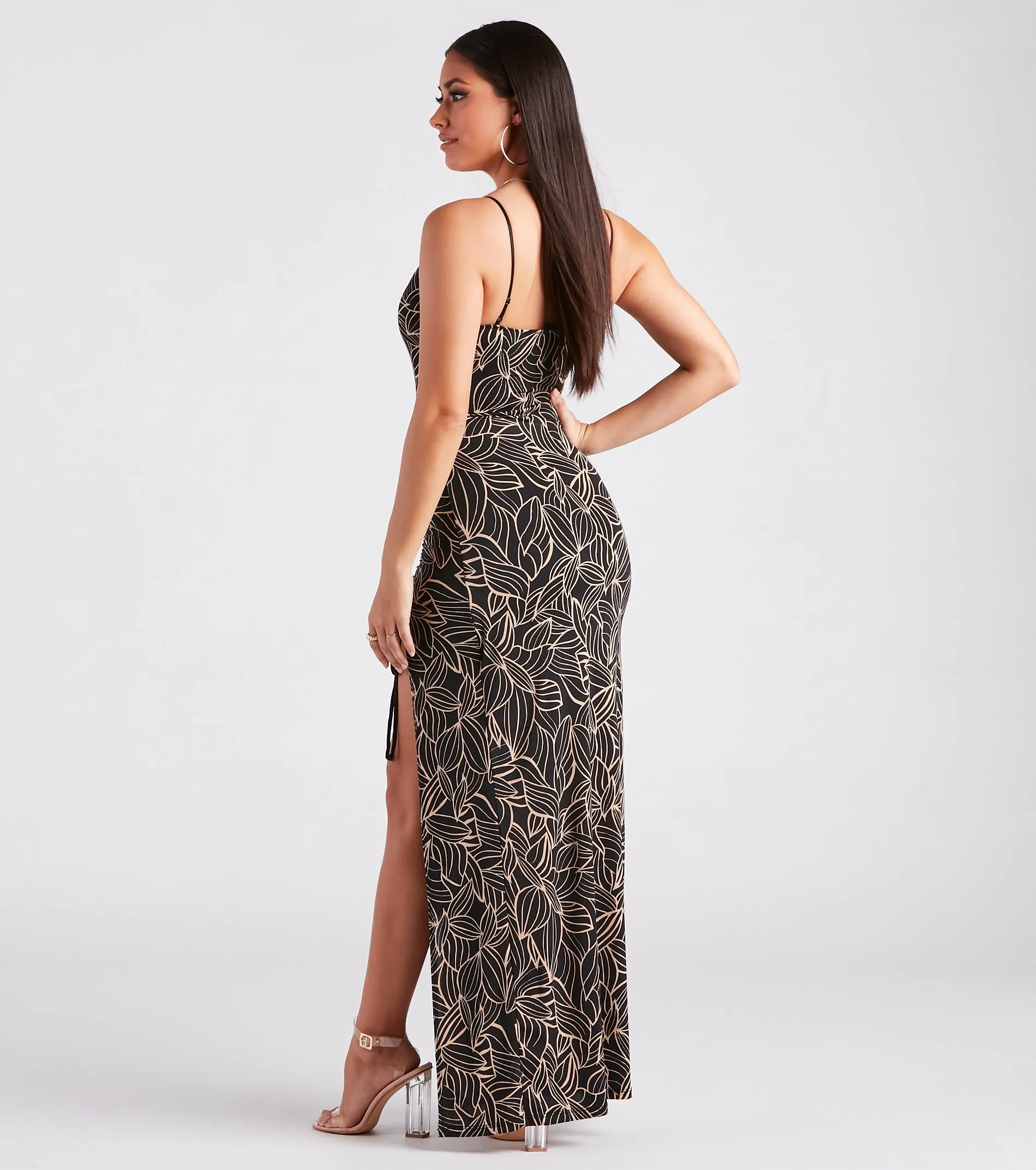 Dinner With A View Tropical Slit Maxi Dress sold by Windsor product image thumbnail 2