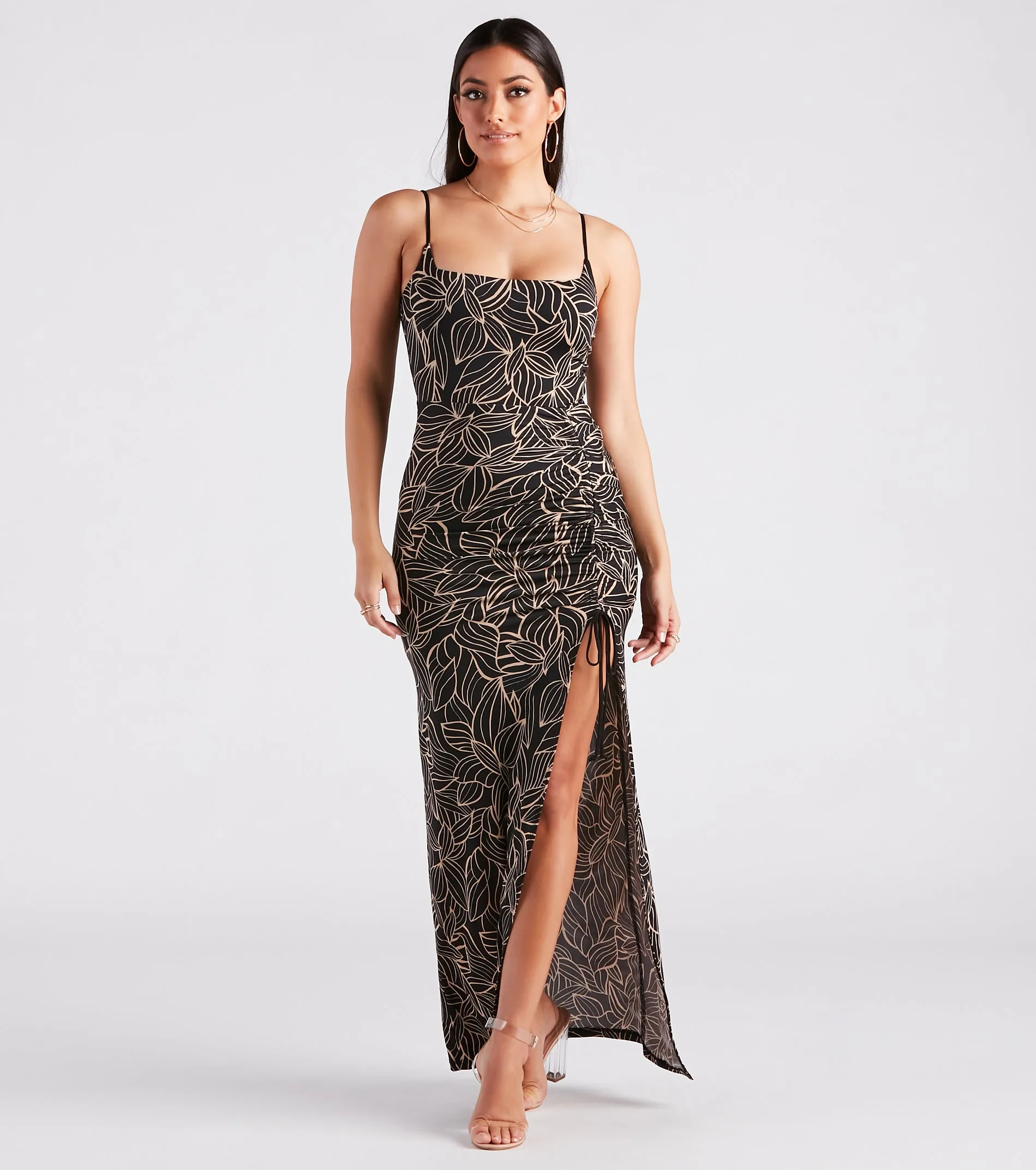 Dinner With A View Tropical Slit Maxi Dress sold by Windsor product image thumbnail 3