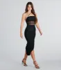 A-List Curves Mesh Bodycon Midi Dress sold by Windsor