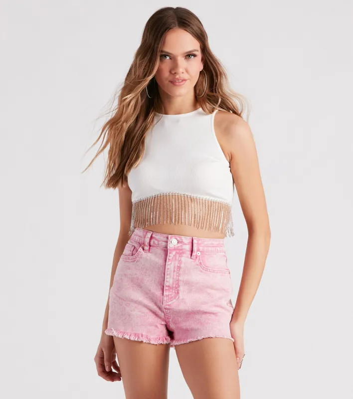 Fringe Benefits High Neck Crop Top sold by Windsor