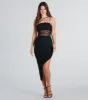 A-List Curves Mesh Bodycon Midi Dress sold by Windsor