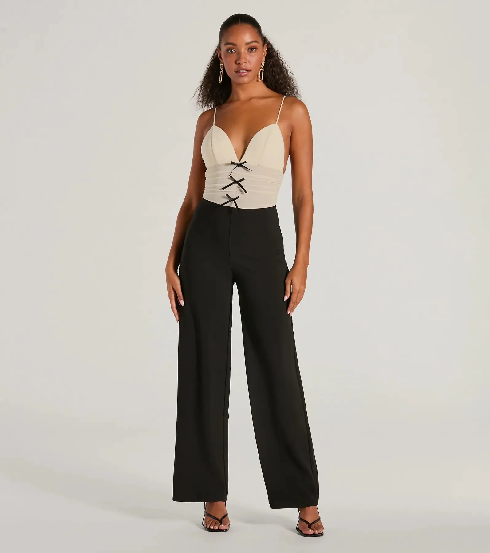 Sweet And Chic Bow Detail Sleeveless Jumpsuit sold by Windsor